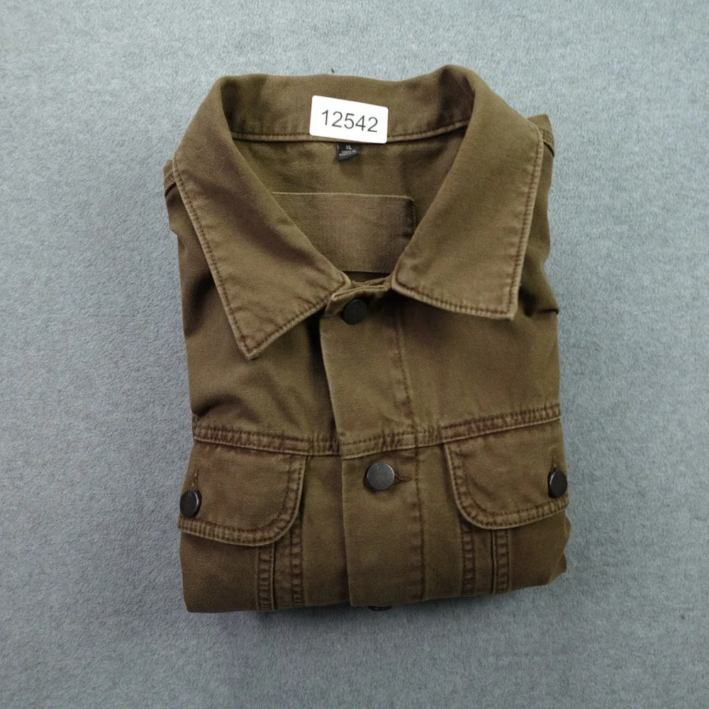 Banana Republic Jacket Mens XL Olive Brown Heritage‎ Canvas Trucker Workwear